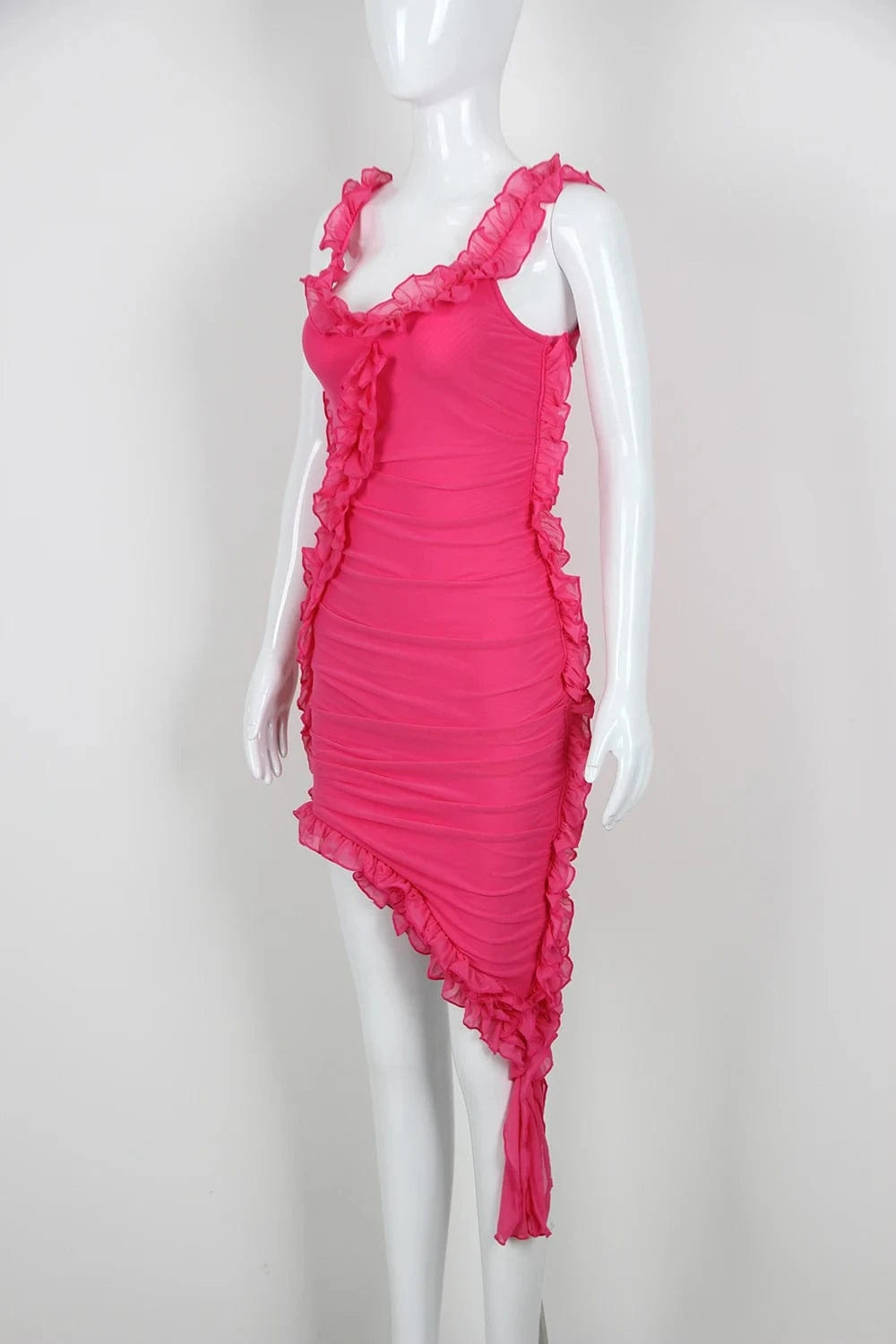 Fashion Clothes Women's Plus Size Dress Elegant Bodycon Sleeveless Mesh Bandage Party Evening Dresses
