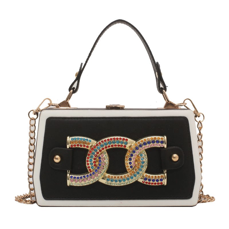 Fashion Colorful Thick Chain Women Shoulder Messenger Bags Panelled Casual Ladies Box Crossbody Purse Handbags