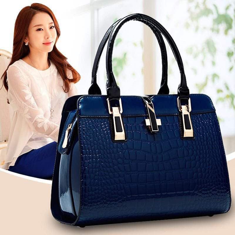 Fashion crocodile ladies shoulder bags vintage PU purse Korea hand bag women leather handbags