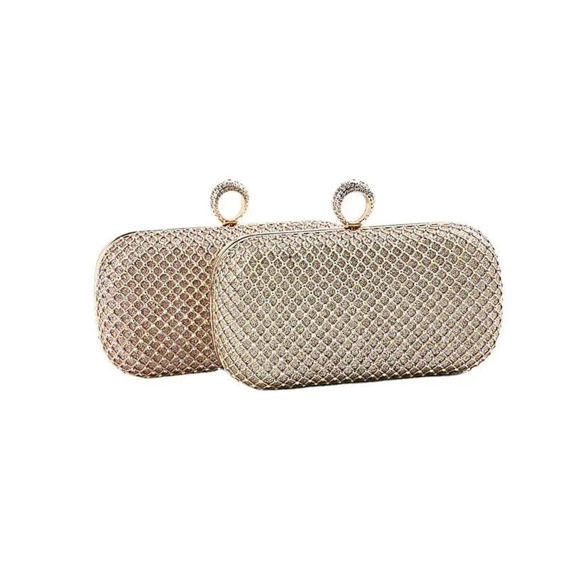 Fashion Design Handmade New Evening Bag mesh Crystal Clutch With Ring Metal Frame For Wedding/banquet/party/porm