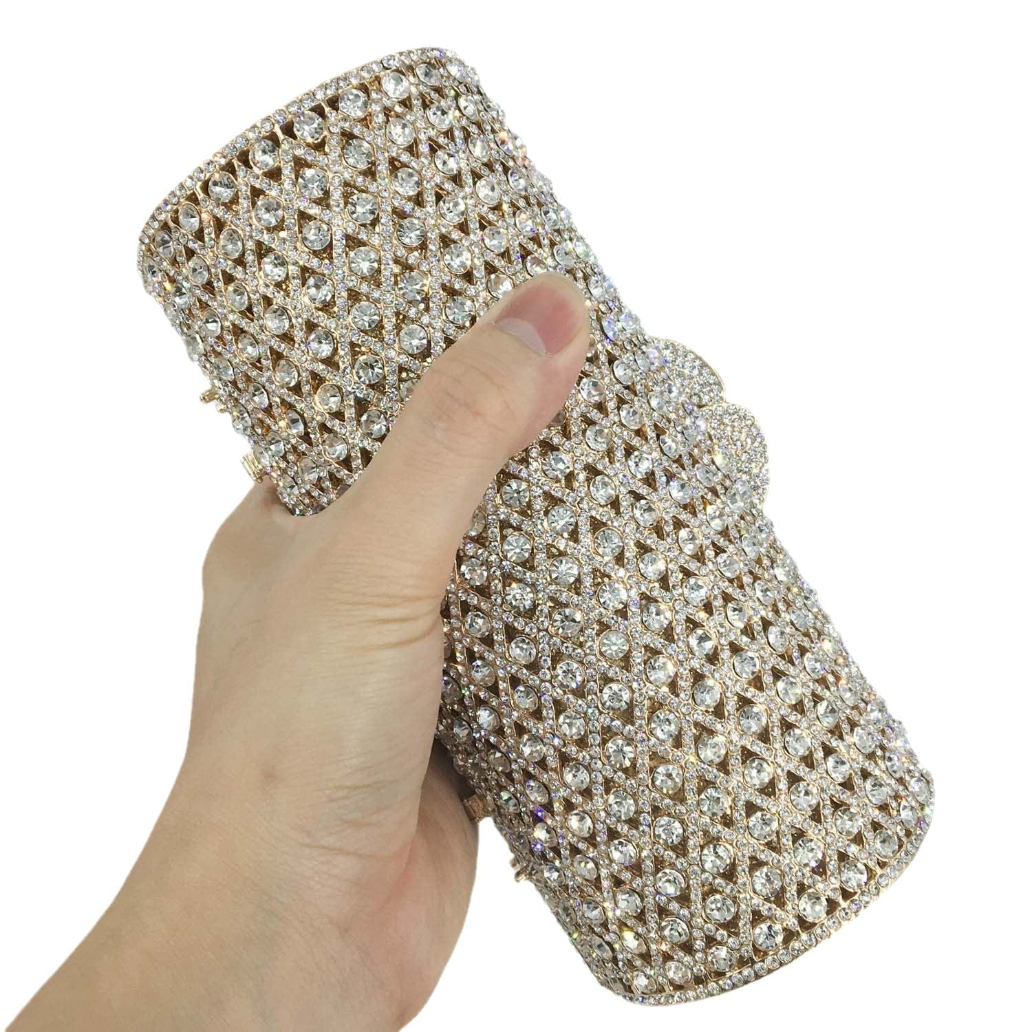 Fashion Diamond Crystal Women Evening Bags Cocktail Party Wedding Handbag Purse Bridal Metal Clutch Bag