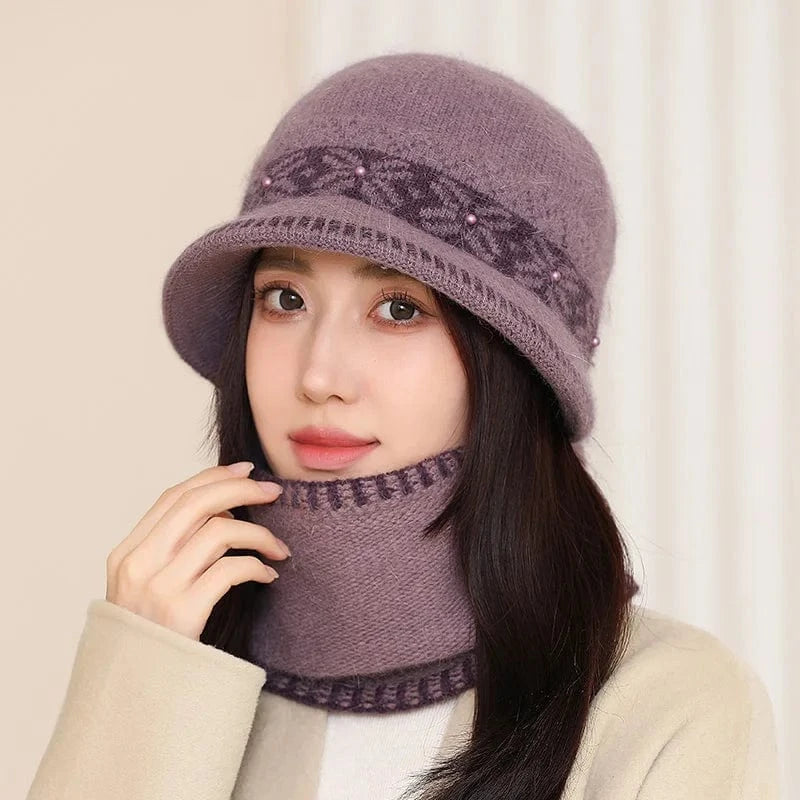 Fashion elegant custom acrylic traveling middle-aged and old women warm mom winter hats