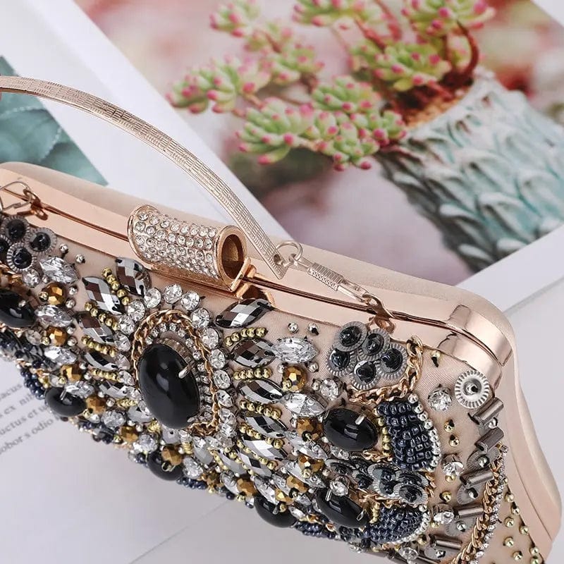 Fashion European And American Beaded Evening Clutch Bag Elegant And Charming Make-up Dinner Ladies Party Bride Embroidered Bag
