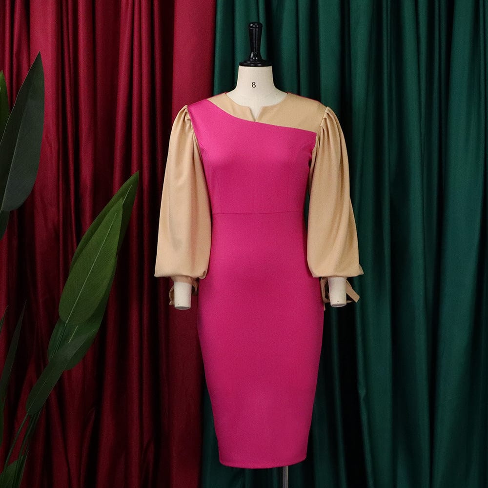 Fashion Fall 2023 Women Clothes Plus Size Dress Elegant Office Lady Business Dress Women Long Sleeve Career Dresses