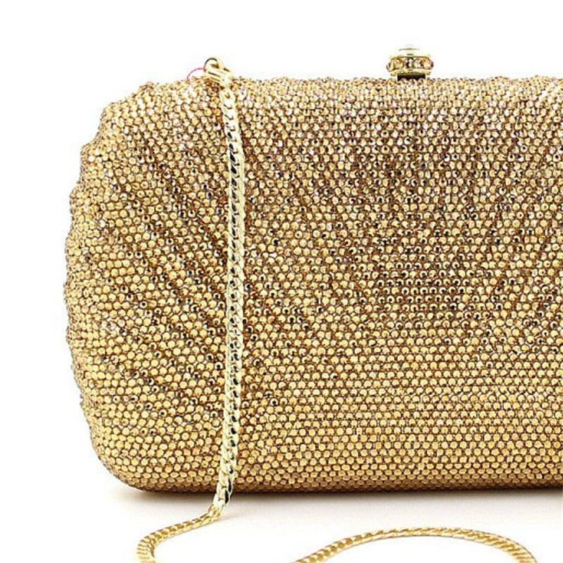 Fashion Golden Crystal Evening Bags Designer Clutch Famous Brand Women Golden Wedding Clutches with Chain Women Shoulder Bag
