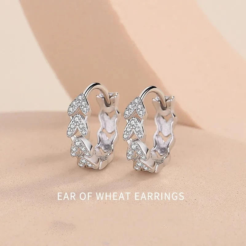 fashion jewelry 925 silver earrings jewelry 18K gold plated sterling silver heart hoop earrings for women