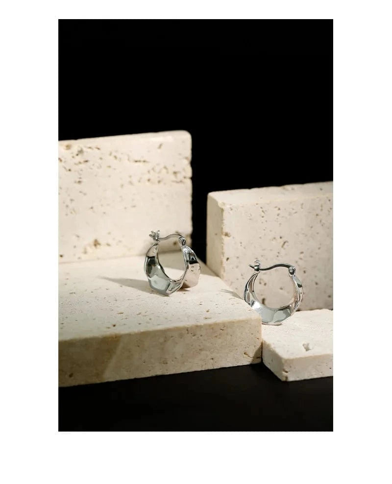 fashion jewelry 925 silver earrings jewelry 18K gold plated sterling silver hoop earrings for women