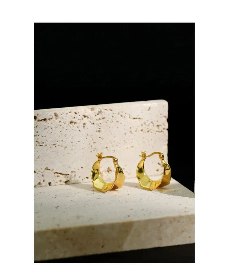fashion jewelry 925 silver earrings jewelry 18K gold plated sterling silver hoop earrings for women