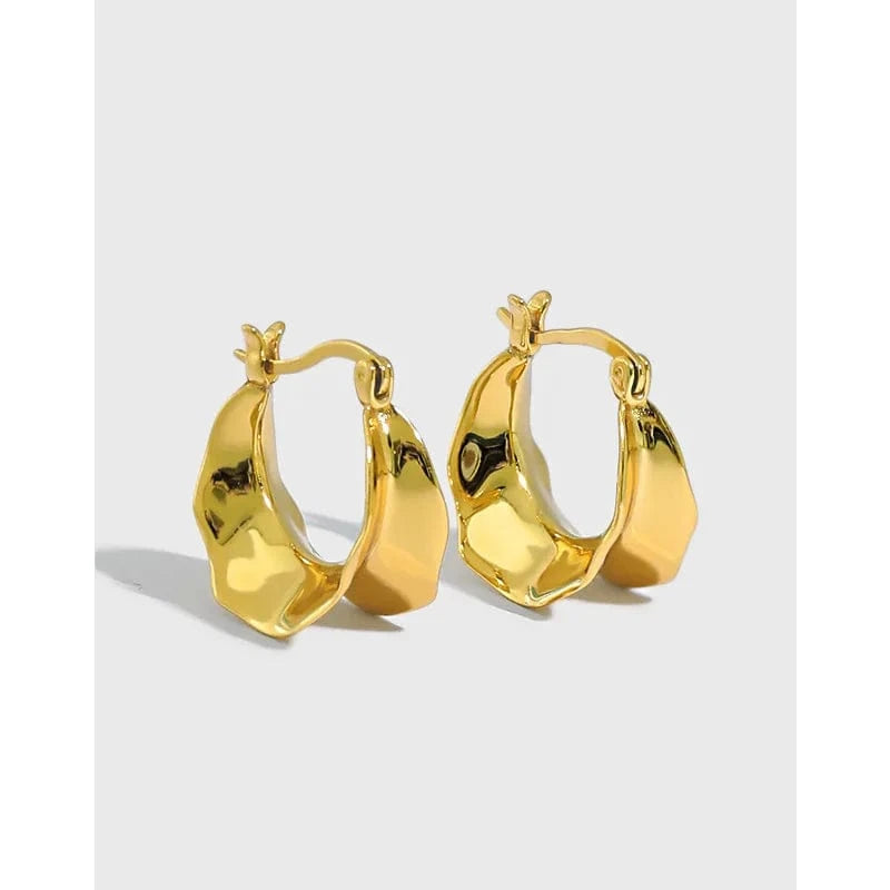 fashion jewelry 925 silver earrings jewelry 18K gold plated sterling silver hoop earrings for women