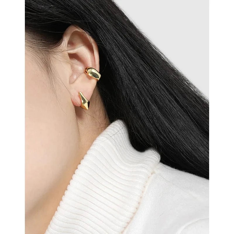 fashion jewelry 925 silver earrings jewelry 18K gold plated sterling silver hoop earrings for women