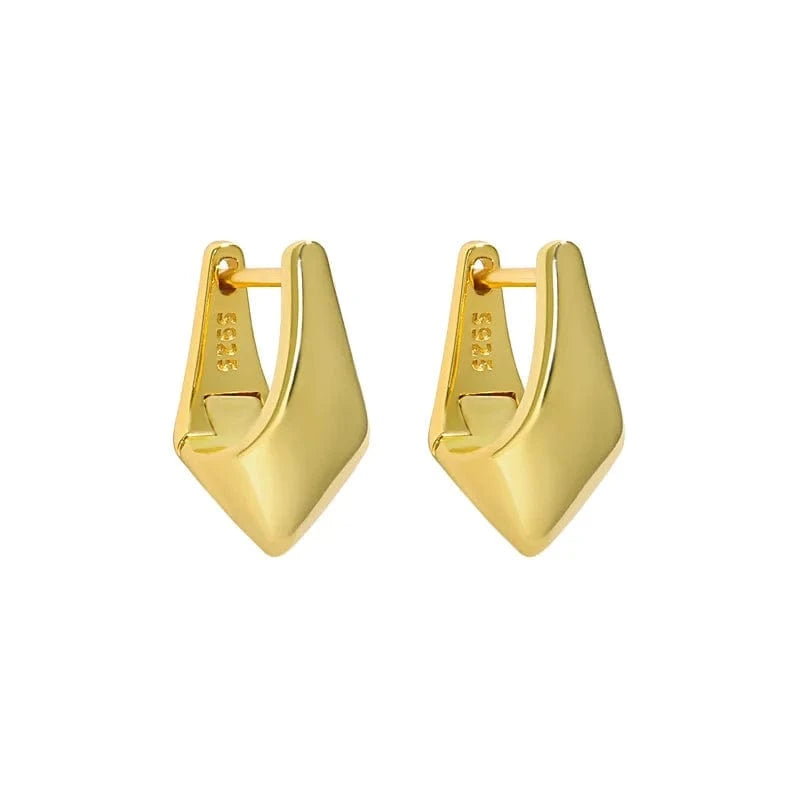 fashion jewelry 925 silver earrings jewelry 18K gold plated sterling silver hoop earrings for women