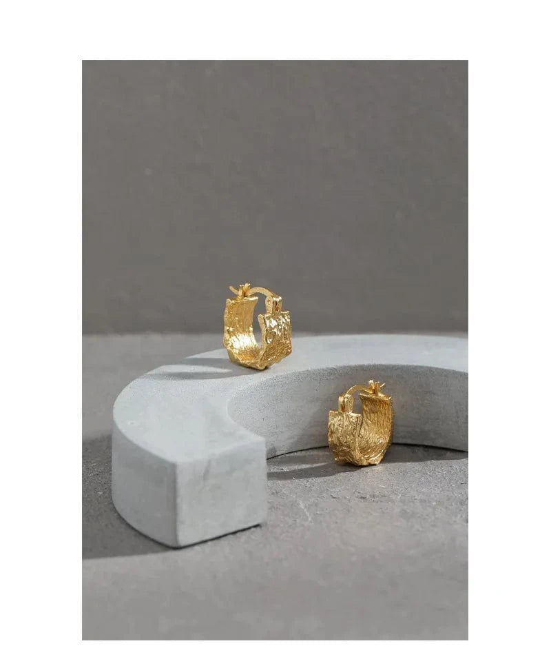fashion jewelry 925 silver earrings jewelry 18K gold plated sterling silver hoop earrings for women