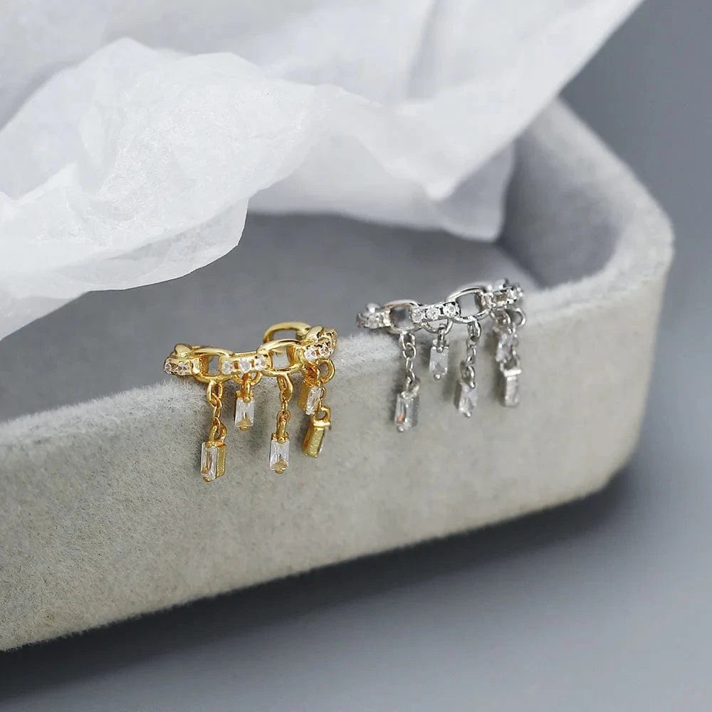 fashion jewelry 925 silver earrings jewelry 18K gold plated sterling silver hoop earrings for women