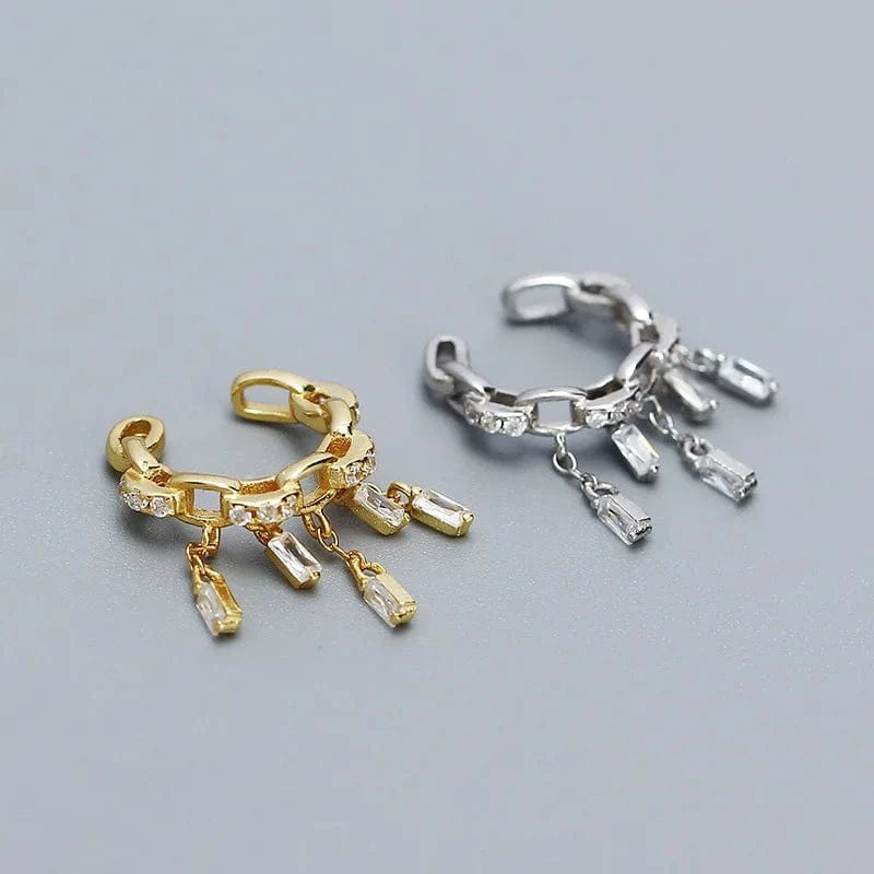 fashion jewelry 925 silver earrings jewelry 18K gold plated sterling silver hoop earrings for women