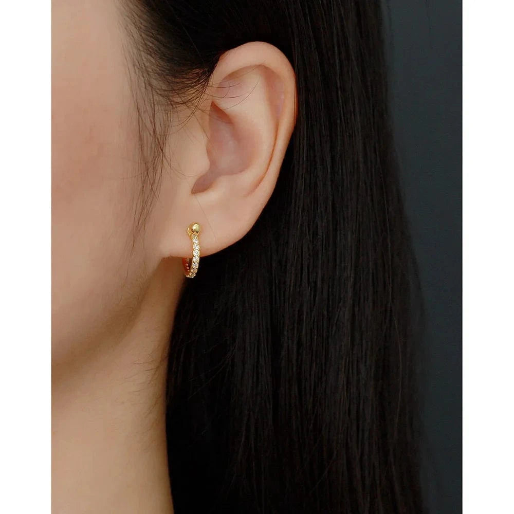 fashion jewelry 925 silver earrings jewelry 18K gold plated sterling silver hoop earrings for women