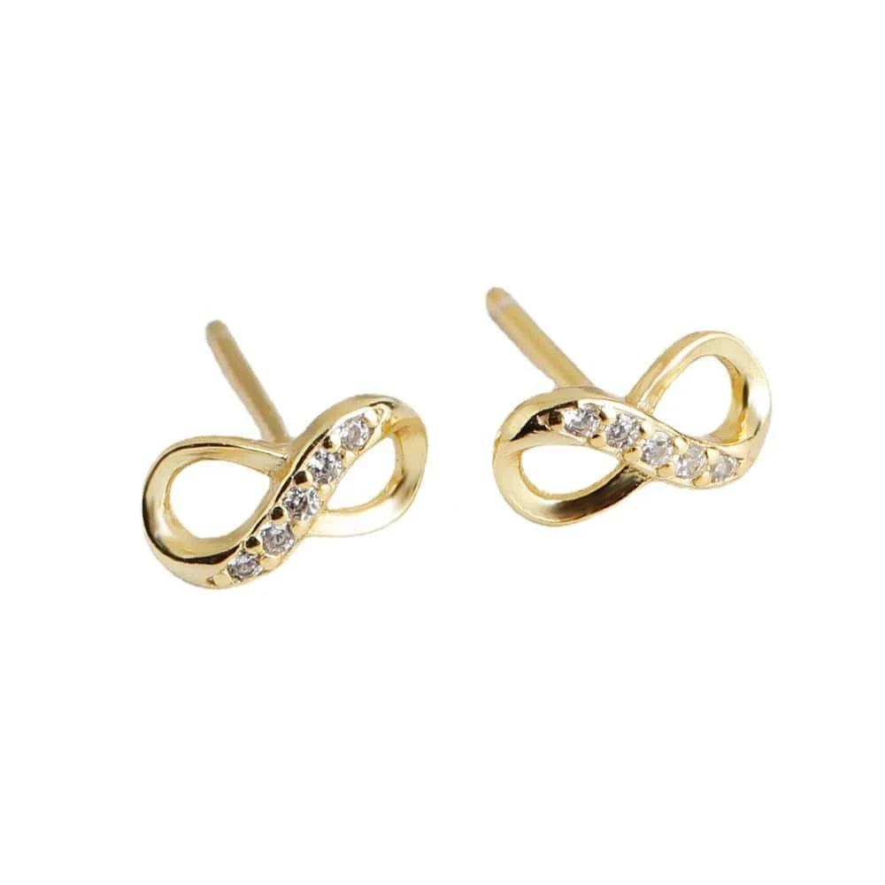fashion jewelry 925 sterling silver earrings infinite stud earrings women infinity gold plated silver jewelry women