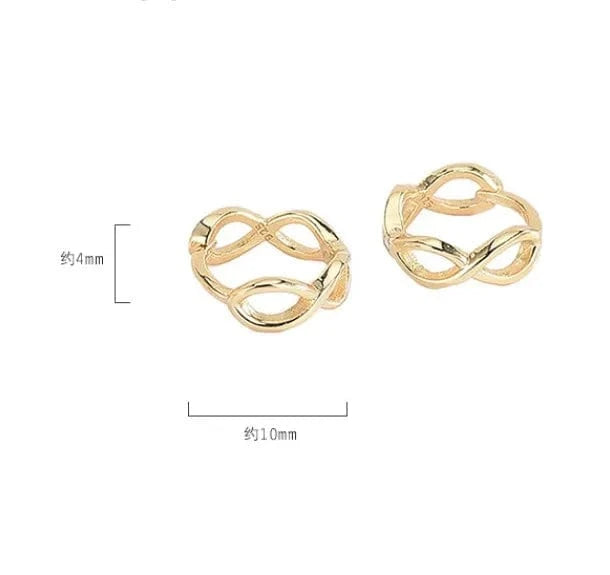 fashion jewelry 925 sterling silver statement earrings geometric figure number eight design gold plated hoop earrings women