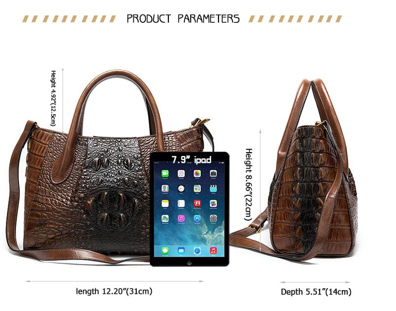Fashion Ladies Crocodile Pattern Genuine Leather Vintage Handbag Large Capacity Women Shoulder Bag Wholesale Shopping Luxury Bag