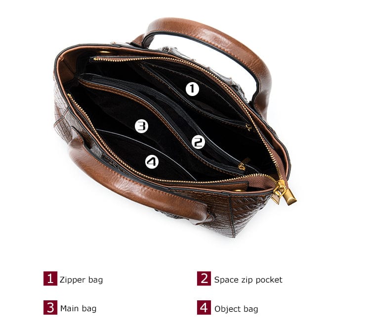 Fashion Ladies Crocodile Pattern Genuine Leather Vintage Handbag Large Capacity Women Shoulder Bag Wholesale Shopping Luxury Bag