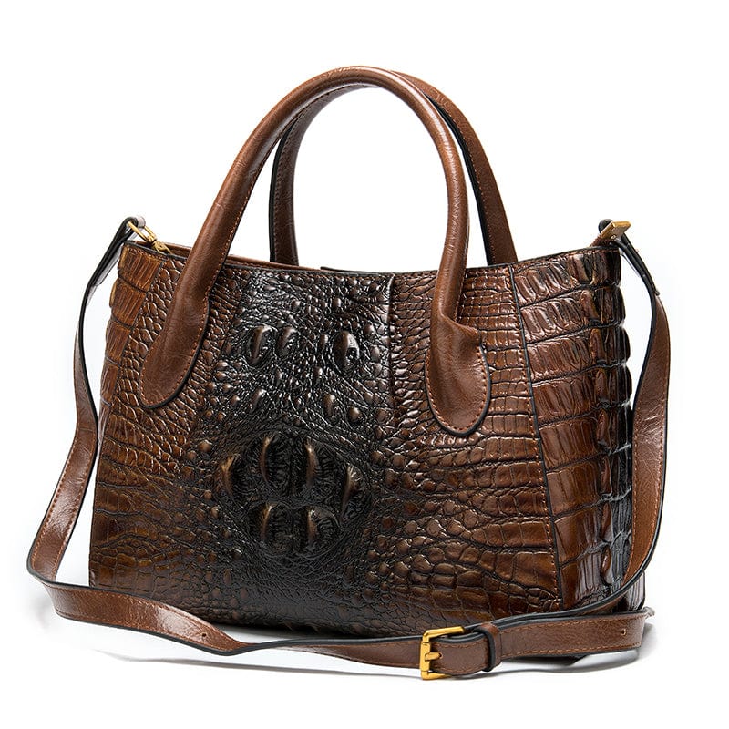 Fashion Ladies Crocodile Pattern Genuine Leather Vintage Handbag Large Capacity Women Shoulder Bag Wholesale Shopping Luxury Bag