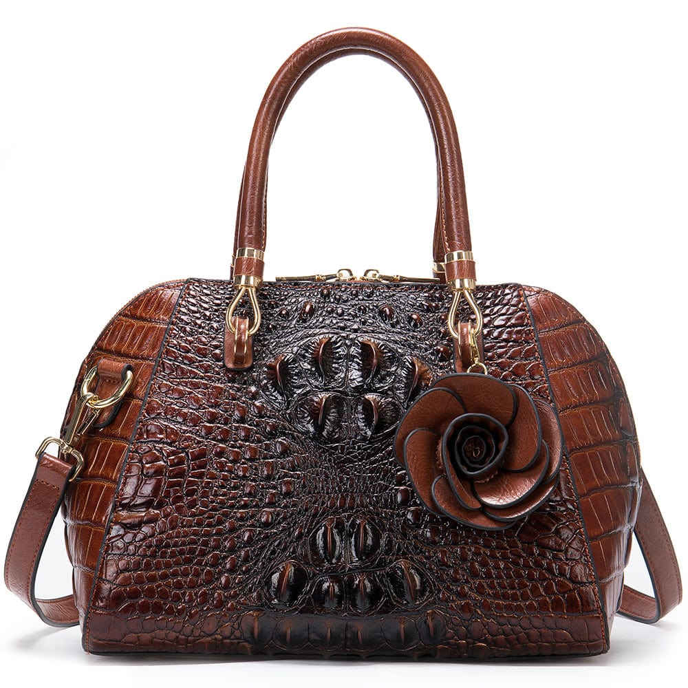 Fashion Ladies Crocodile Pattern Genuine Leather Vintage Handbag Large Capacity Women Shoulder Bag Wholesale Shopping Luxury Bag