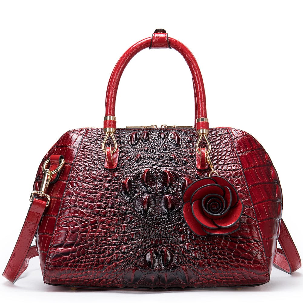 Fashion Ladies Crocodile Pattern Genuine Leather Vintage Handbag Large Capacity Women Shoulder Bag Wholesale Shopping Luxury Bag