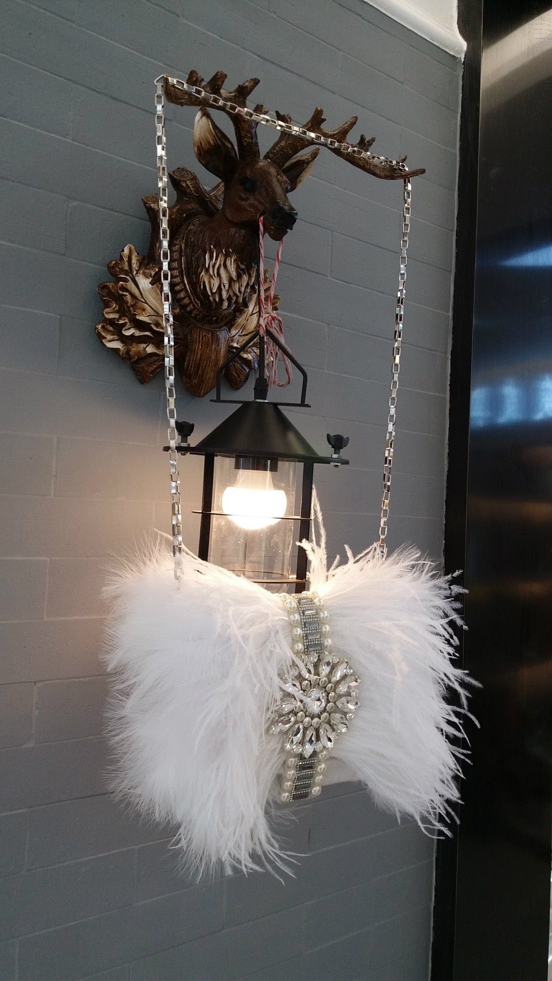 Fashion Ladies Diamond Clutch Tote Bag with Ostrich Feather Shoulder Purse Wedding Clutch  Fur Bags For Woman