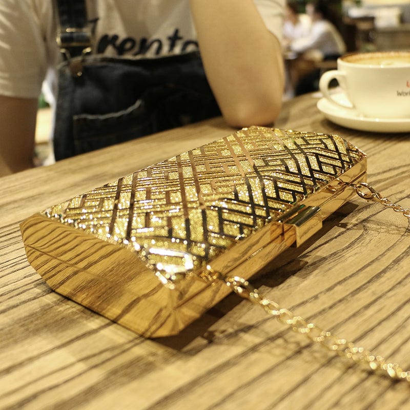 Fashion Lady Metal Clutch evening bag for Party Women's Evening Bags Shoulder handBag Cross-body Purses