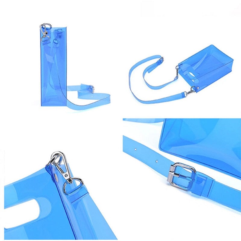 Fashion Letter Printed Mini Shoulder Messenger Bag Transparent Pvc Handbags Women Clear Jelly Purse Fashion Girl Purses