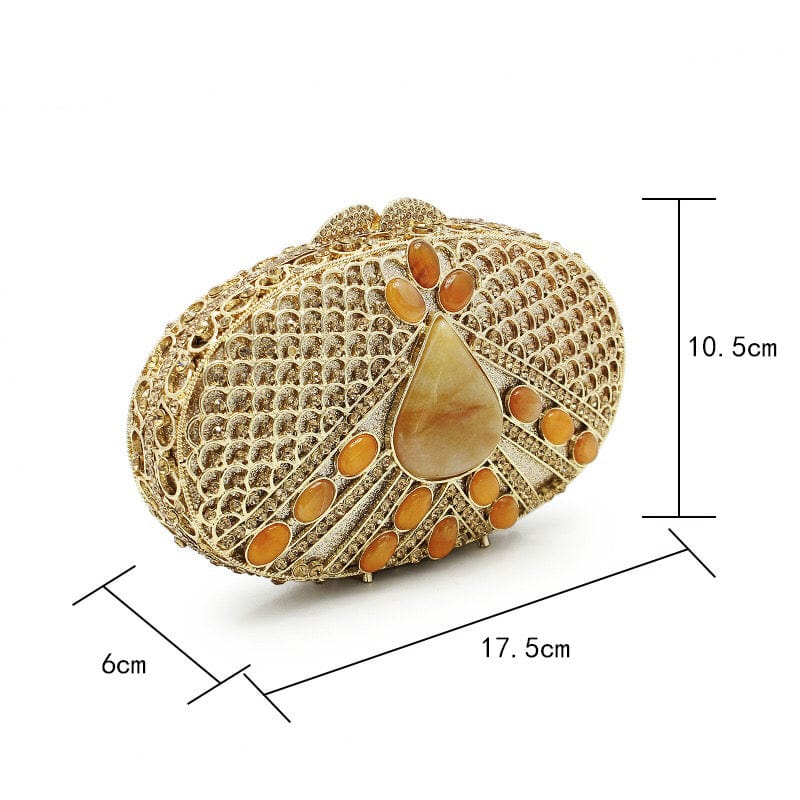 Fashion Luxury Agate Stone Clutch Bag Golden Chain Party Wedding Purse Women Rhinestone Evening Female Dinner Dress Handbag