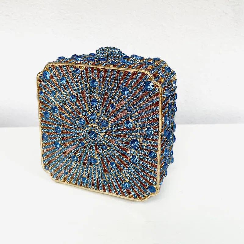 Fashion Luxury Bag Sparkle Formal Square Shape Crystal Rhinestone Bridal Clutch  Evening Bag Handbag Crystal Purse