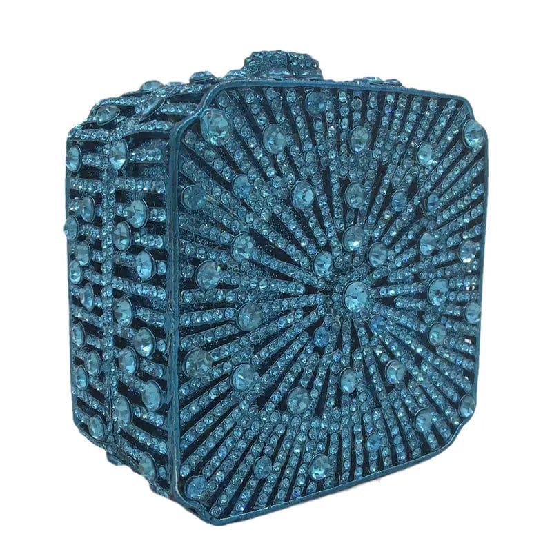 Fashion Luxury Bag Sparkle Formal Square Shape Crystal Rhinestone Bridal Clutch  Evening Bag Handbag Crystal Purse