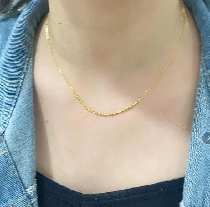 fashion minimalist jewelry 925 sterling silver simple round beads golden balls gold plated necklaces for women