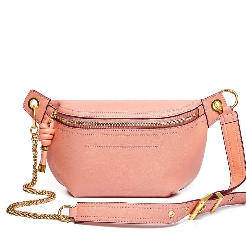 Fashion new trendy messenger bags crossbody purse genuine leather small fanny pack waist bag custom logo chest bag women