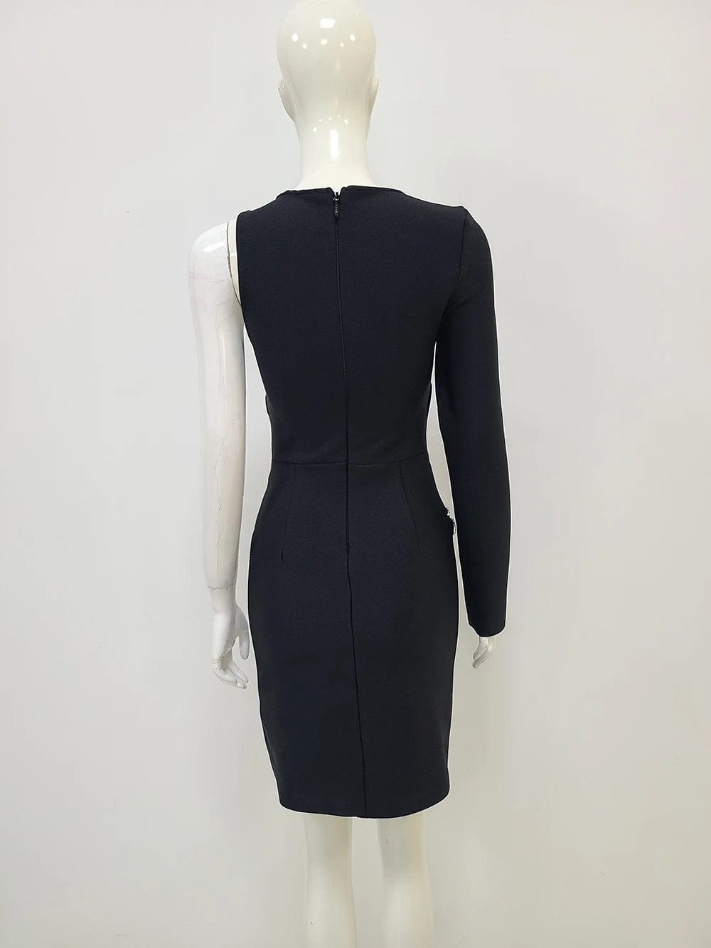 Fashion Party Clothing Celebrity Elegant One Sleeve Evening Women Party Dress