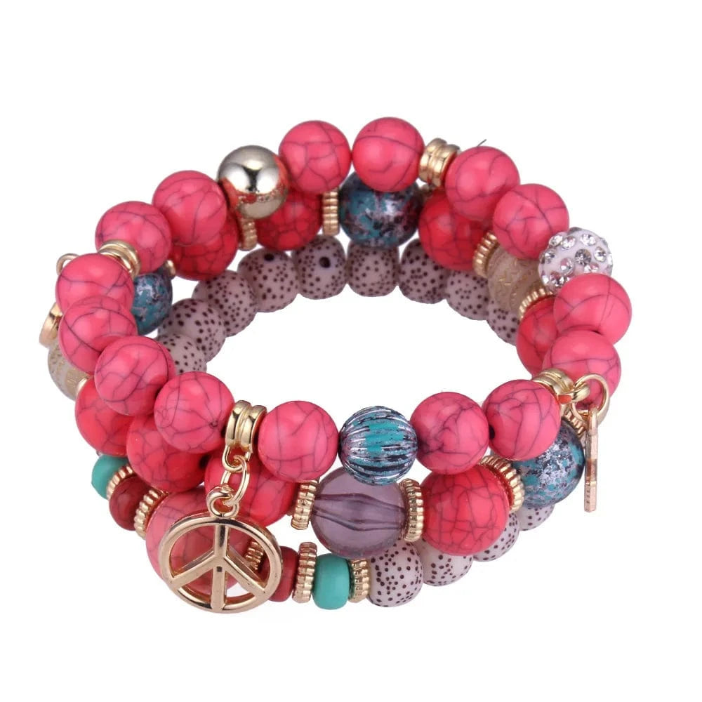 Fashion Peace Charm Bracelet Wholesale Price Stocks Beads Jewelry DIY Style Cheap Layer Bracelet For Women
