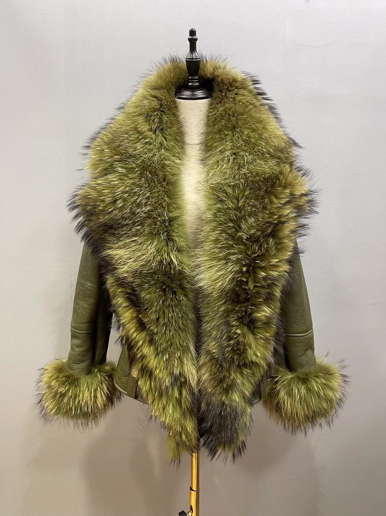 Fashion Plus Size Winter Jackets Women Leather Fox Fur Coat Genuine Leather Jacket with Fur