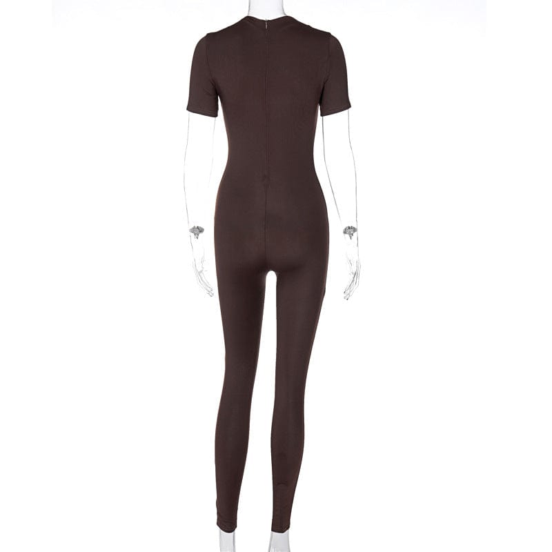 Fashion Short Sleeve Bodycon Women One Piece Jumpsuits