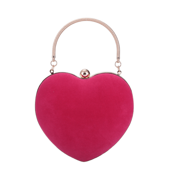 Fashion Velvet Heart Shape Women Party Purse Evening Banquet gathering Ladies Handbag For Ladies