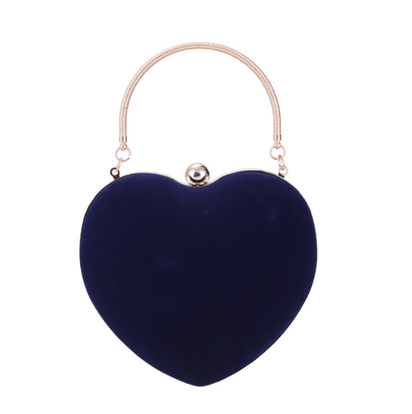 Fashion Velvet Heart Shape Women Party Purse Evening Banquet gathering Ladies Handbag For Ladies