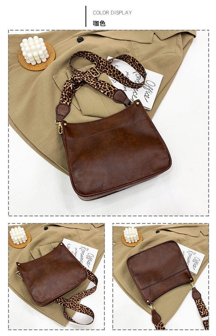 Fashion Women Handbags Shoulder Purse PU Leopard Tote Set  Strap Bag Ahdorned Vegan Leather Messenger Bag Drop Shipping