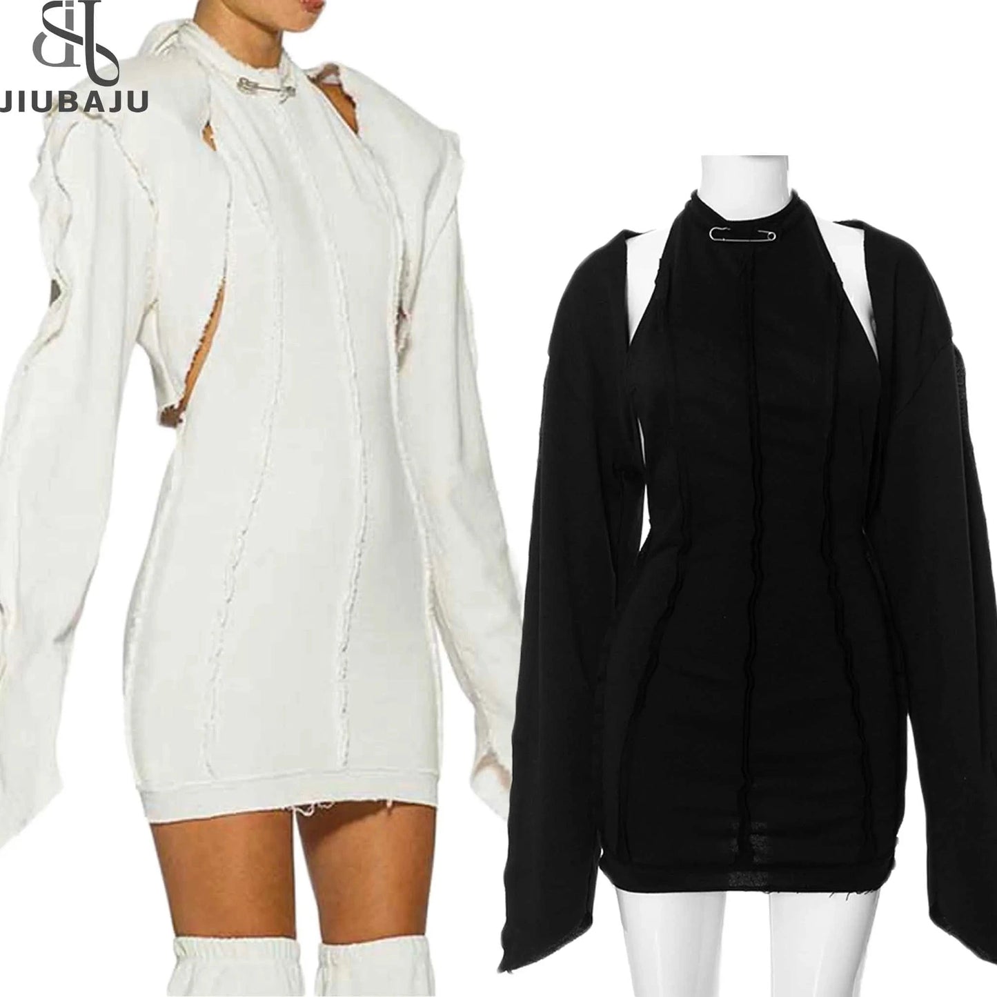 Fashion Women Long Sleeve Three Dimensional Stripe Solid color Mini Sexy Women Clothing Party Dress