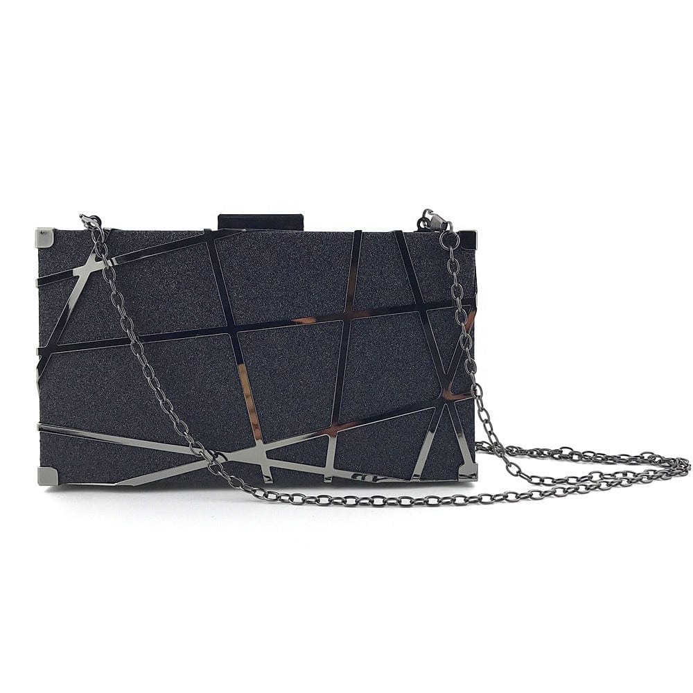Fashionable metal shimmering powder pretty clutch purse dating bag chain shoulder bag evening bags for ladies