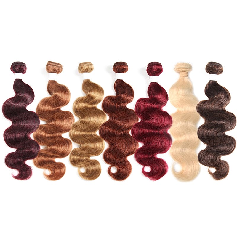 Fast Delivery Factory wholesale dyed color human hair bundles, brazilian colored human hair extensions in stock