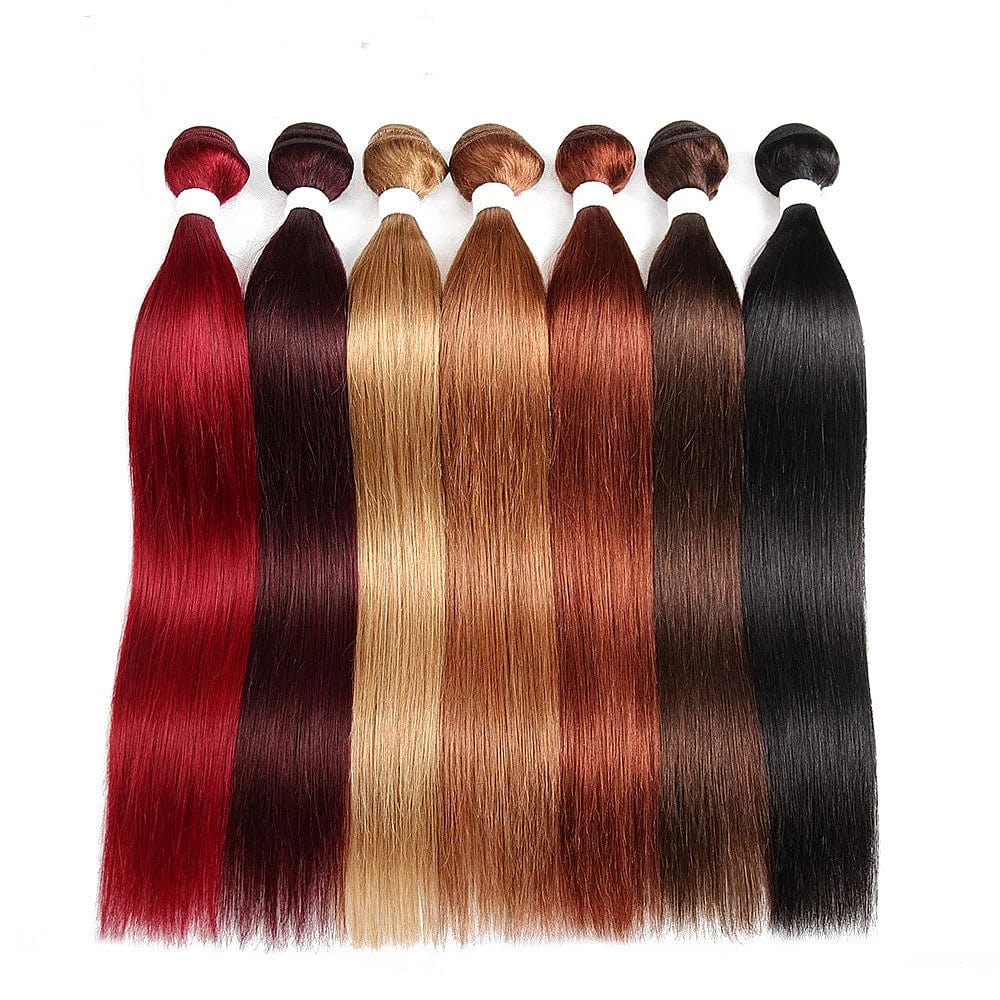 Fast Delivery Factory wholesale dyed color human hair bundles, brazilian colored human hair extensions in stock