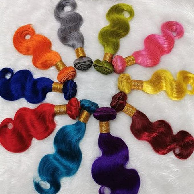 Fast Delivery Factory wholesale dyed color human hair bundles, brazilian colored human hair extensions in stock