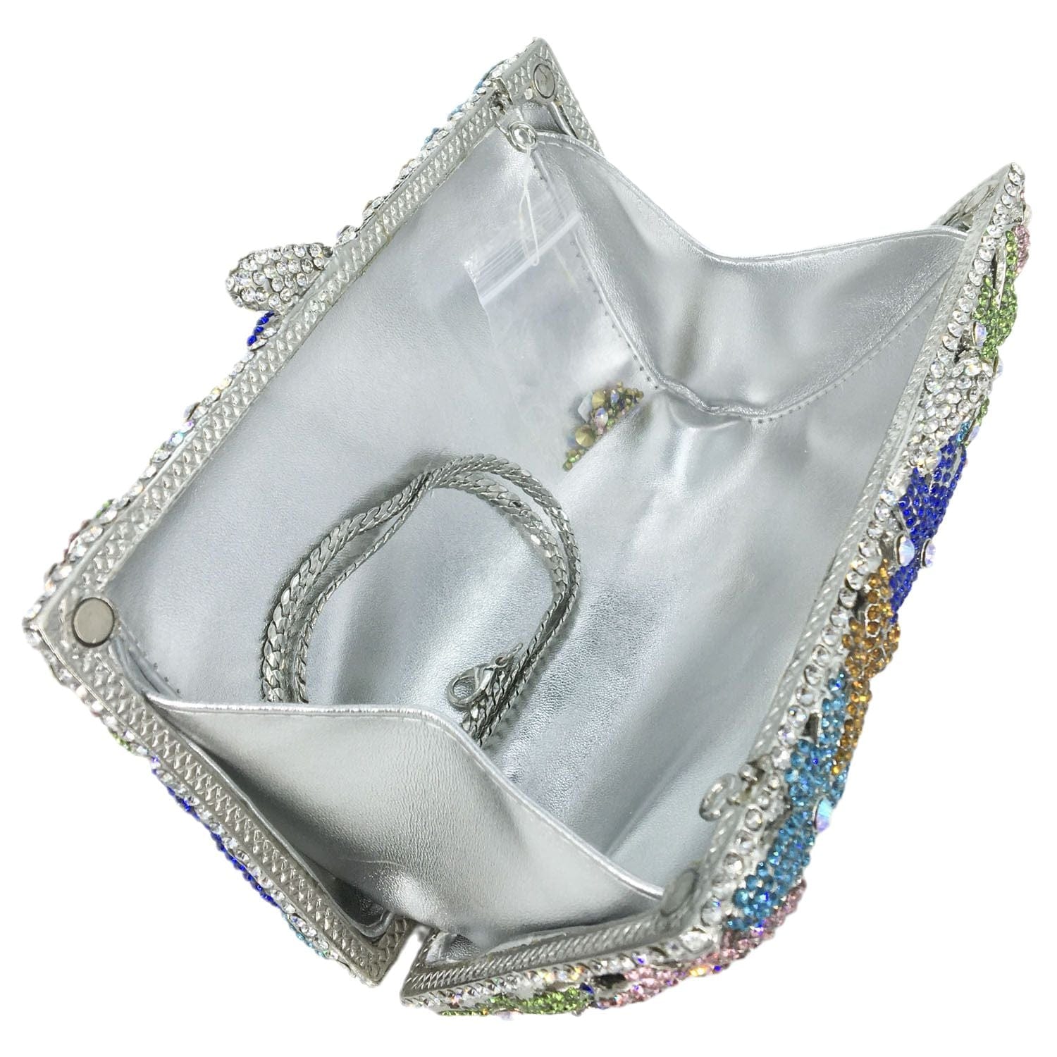 Female Colorful Crystal Clutch Bags High Quality Flower Diamond Rhinestone Lady Floral Party Purse Clutches Bags