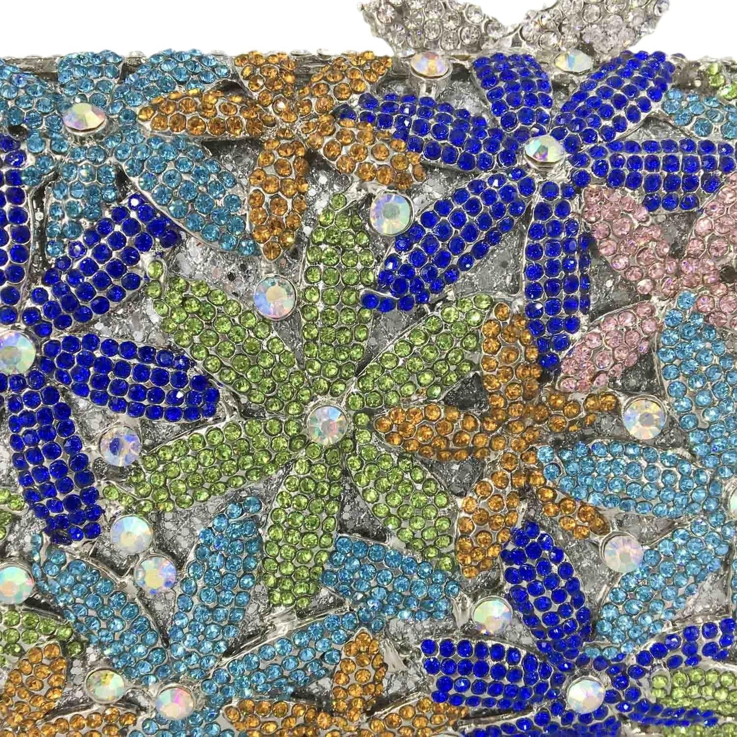 Female Colorful Crystal Clutch Bags High Quality Flower Diamond Rhinestone Lady Floral Party Purse Clutches Bags
