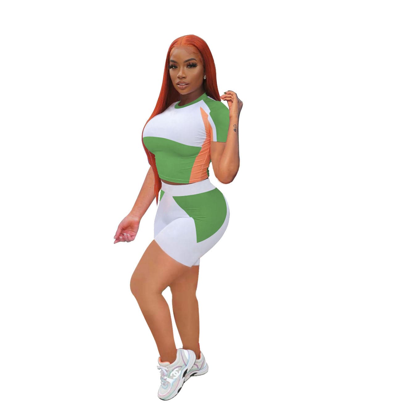 Fengway 2022 Ladies Summer New Short Sleeve Shorts Fashion Casual Sports Two-piece Set