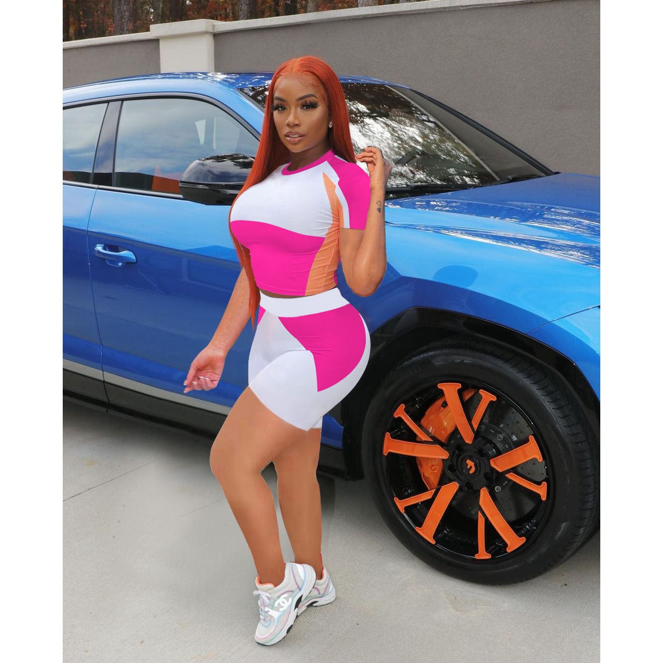 Fengway 2022 Ladies Summer New Short Sleeve Shorts Fashion Casual Sports Two-piece Set